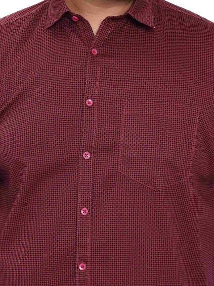 Maroon Satin Cotton Shirt - Image 6