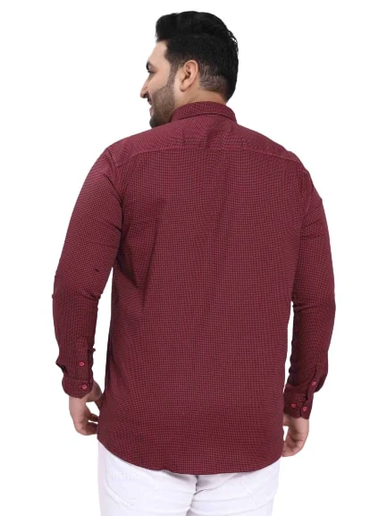 Maroon Satin Cotton Shirt - Image 7