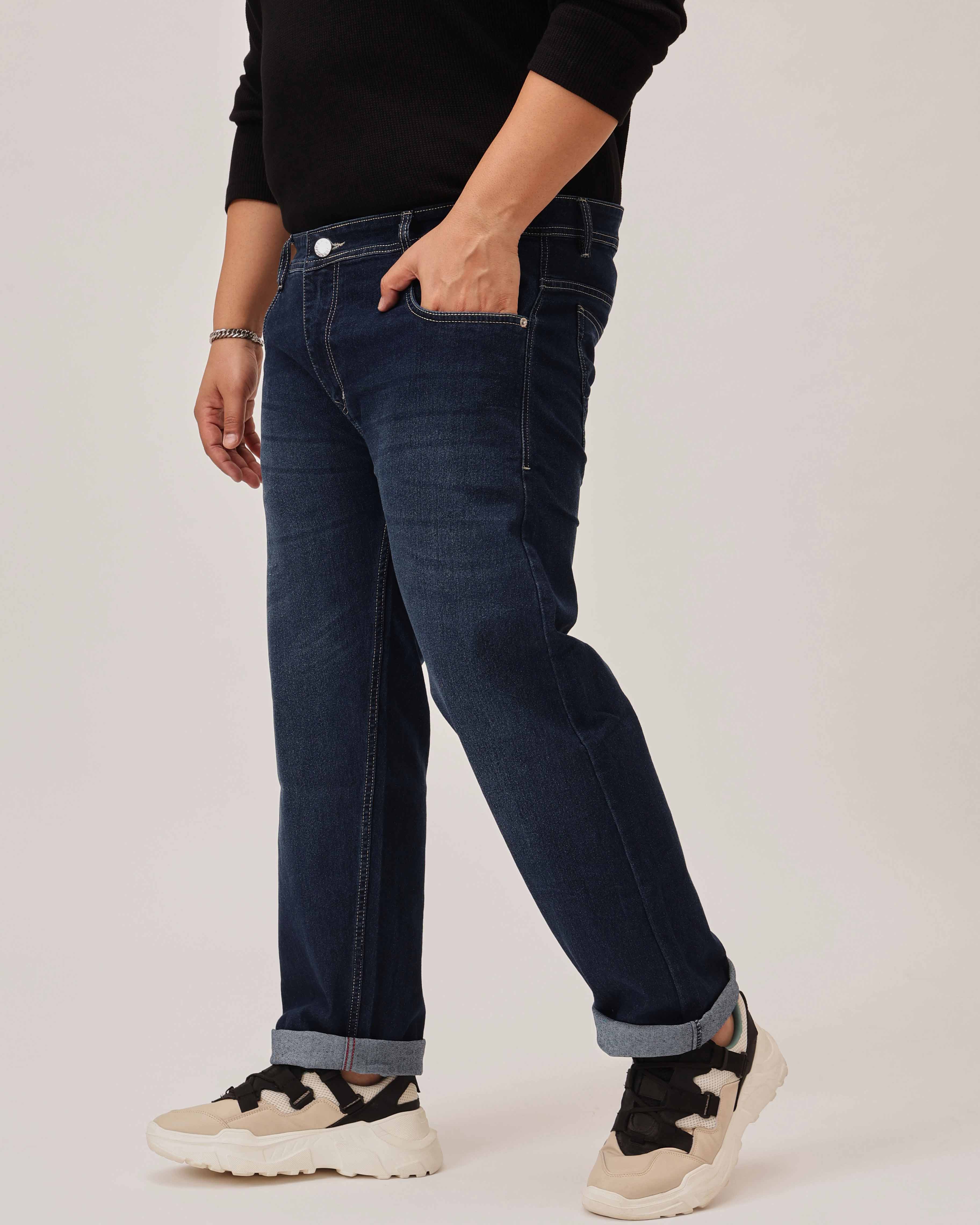 Mid Blue Strectable Cotton Plus Size Jeans - Image 3