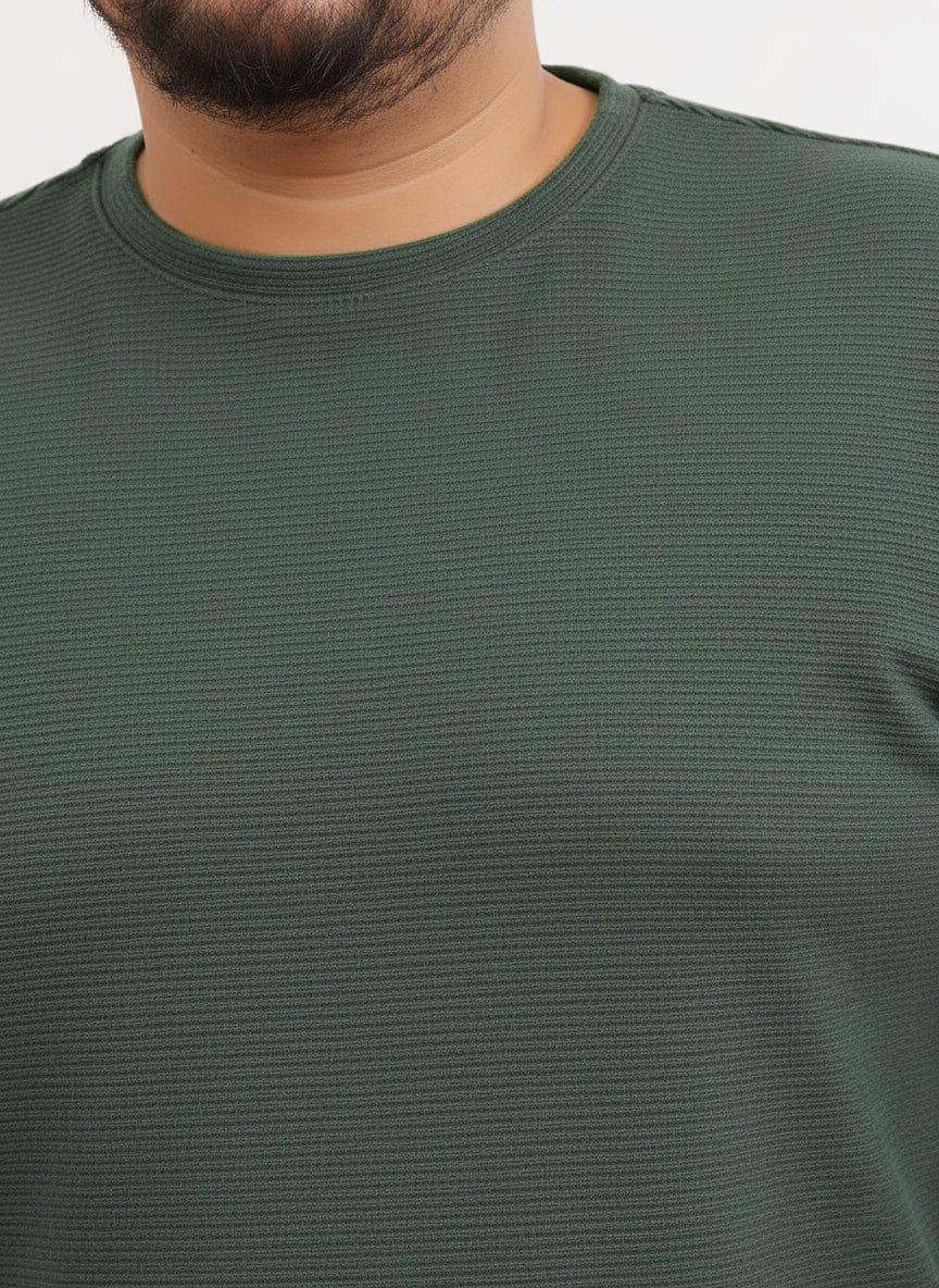 Moon Crush Textured Full Sleeve Plus Size Tee - Image 12