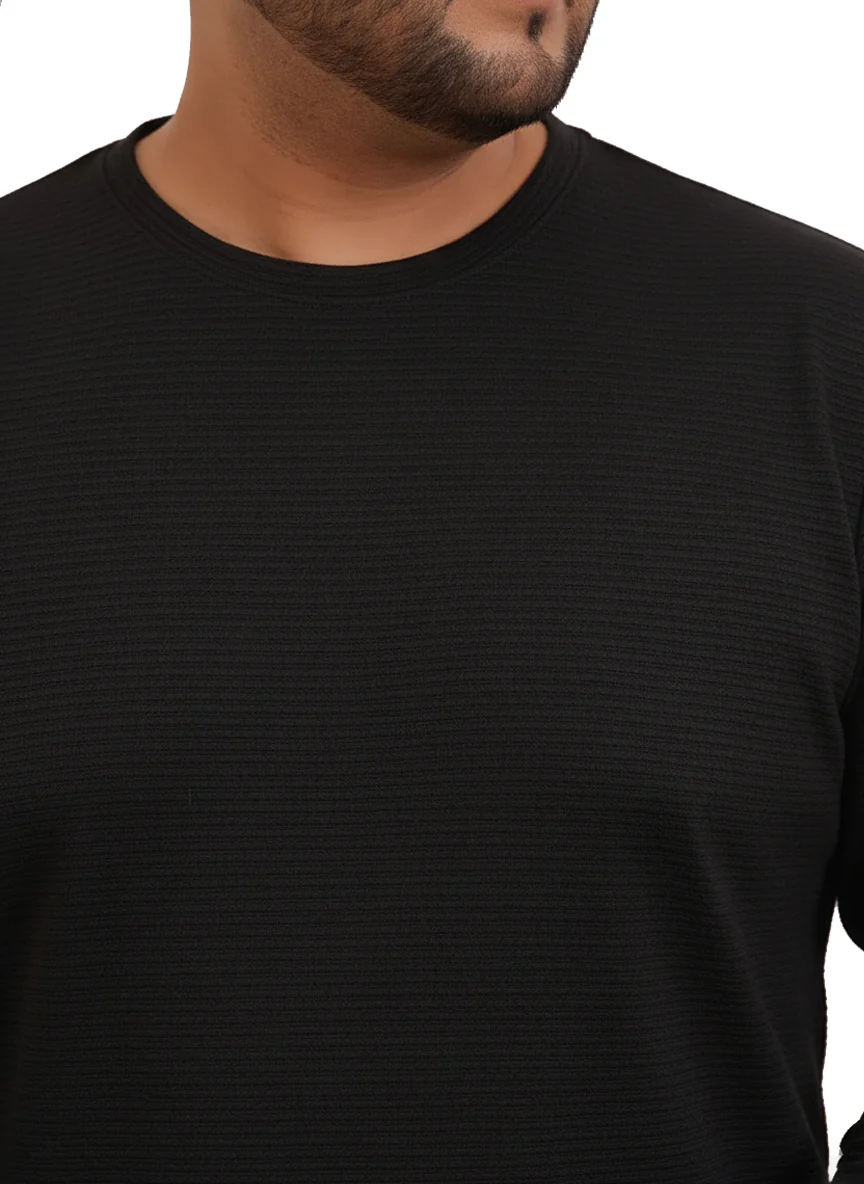 Moon Crush Textured Full Sleeve Plus Size Tee - Image 8