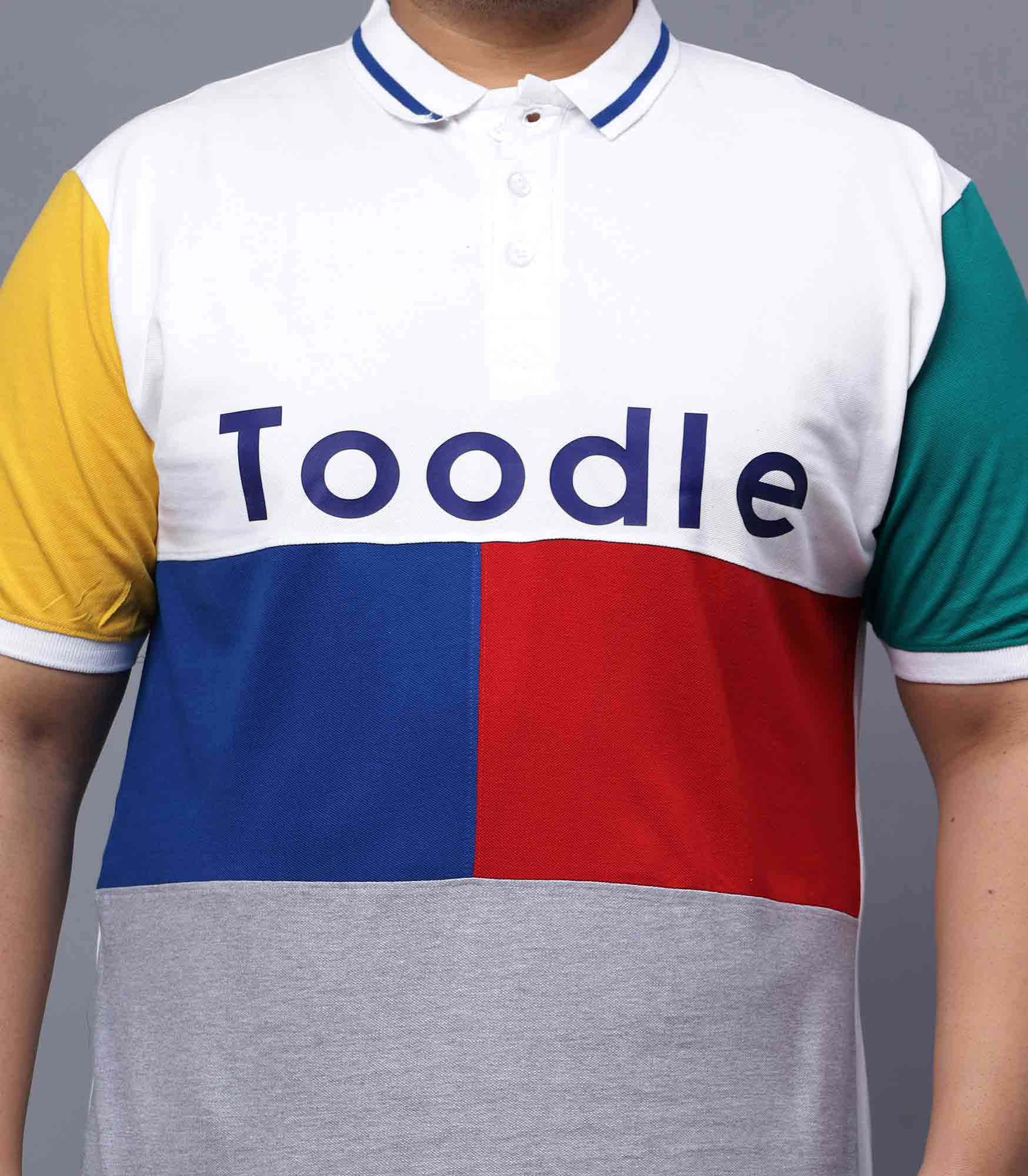 Multi-Color White Plus Size Polo T-shirt - Image 3