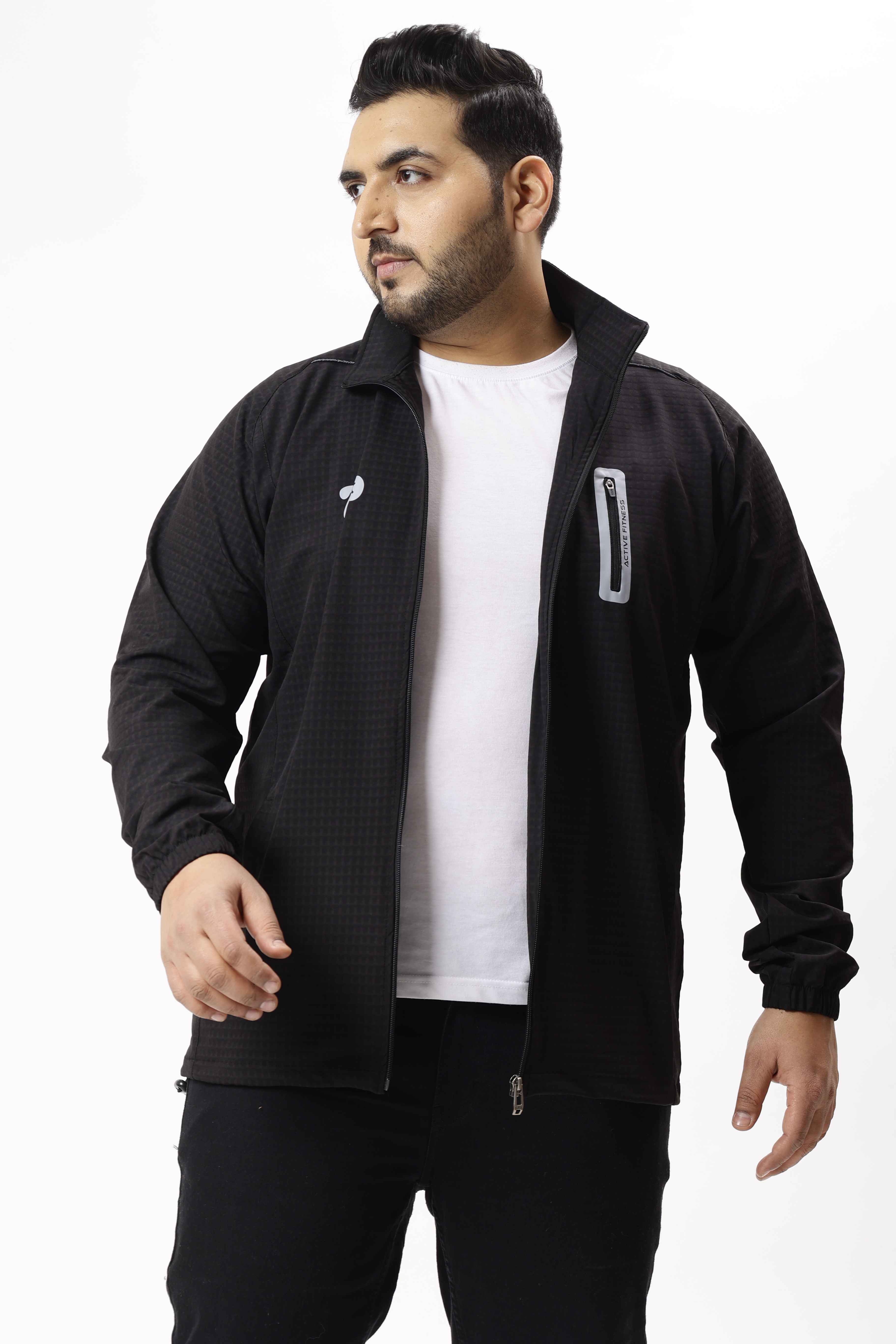 Premium Textured Plus Size Sports Jacket - Image 4