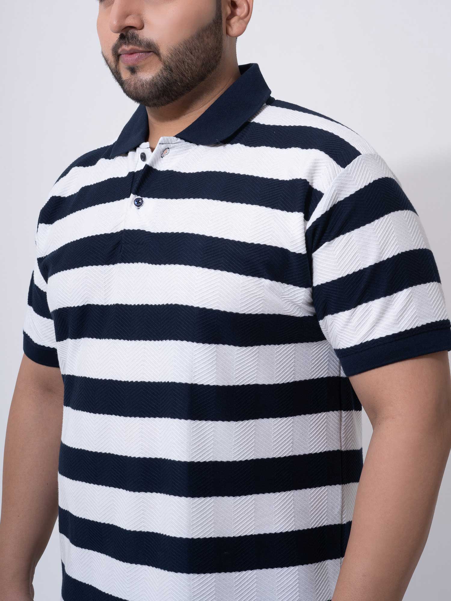 Navy White Structure Premium Polo - Image 2