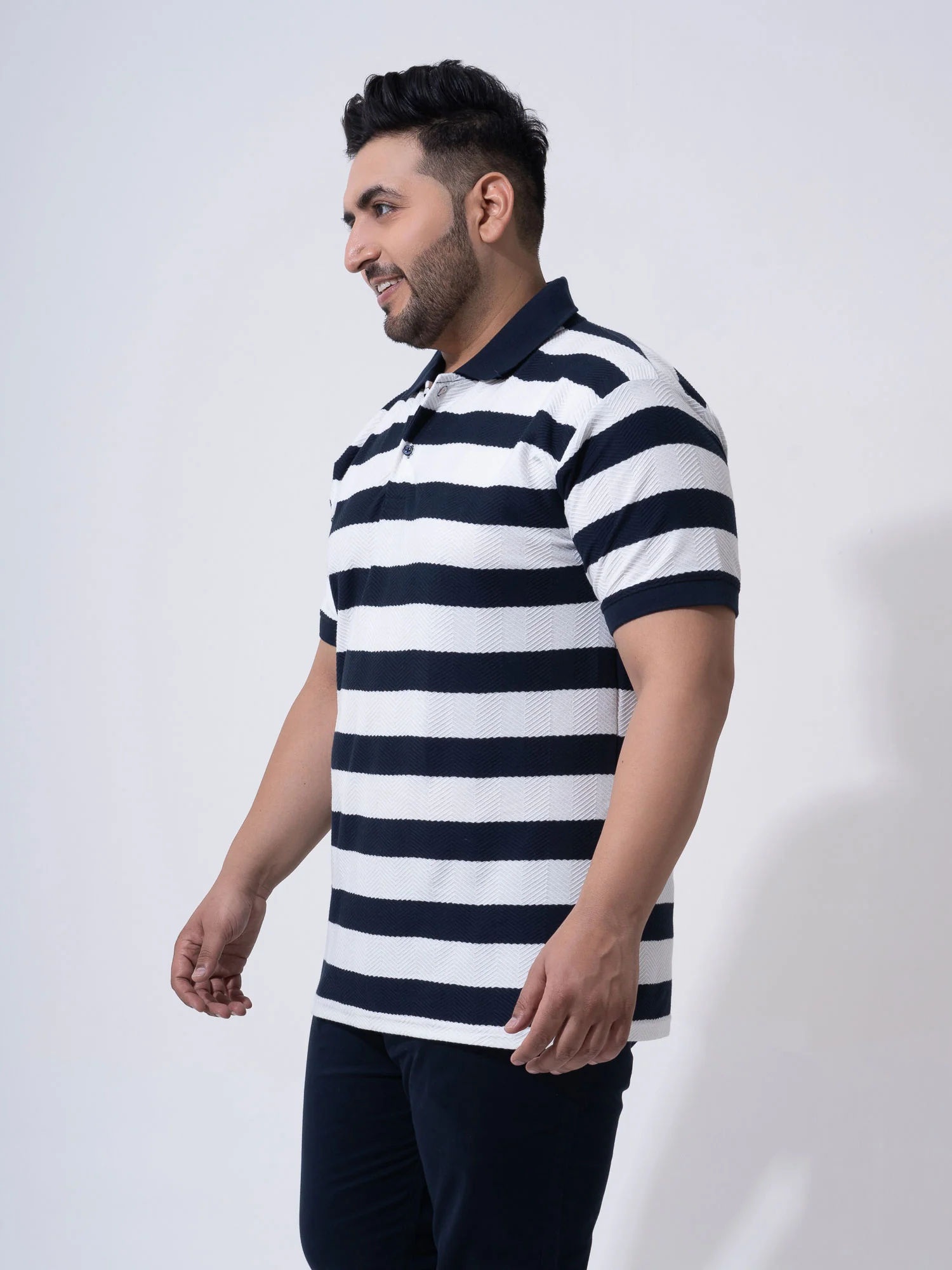 Navy White Structure Premium Polo - Image 4