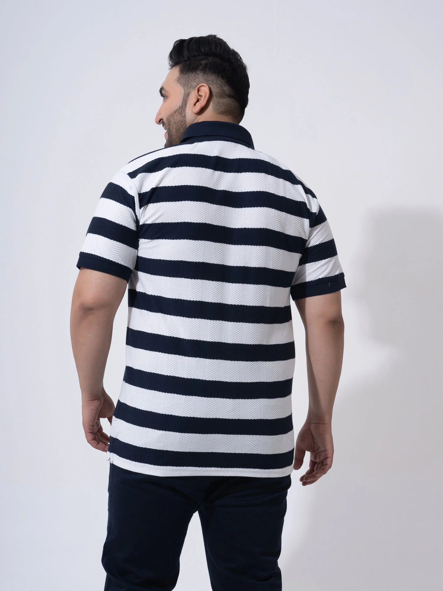 Navy White Structure Premium Polo - Image 5