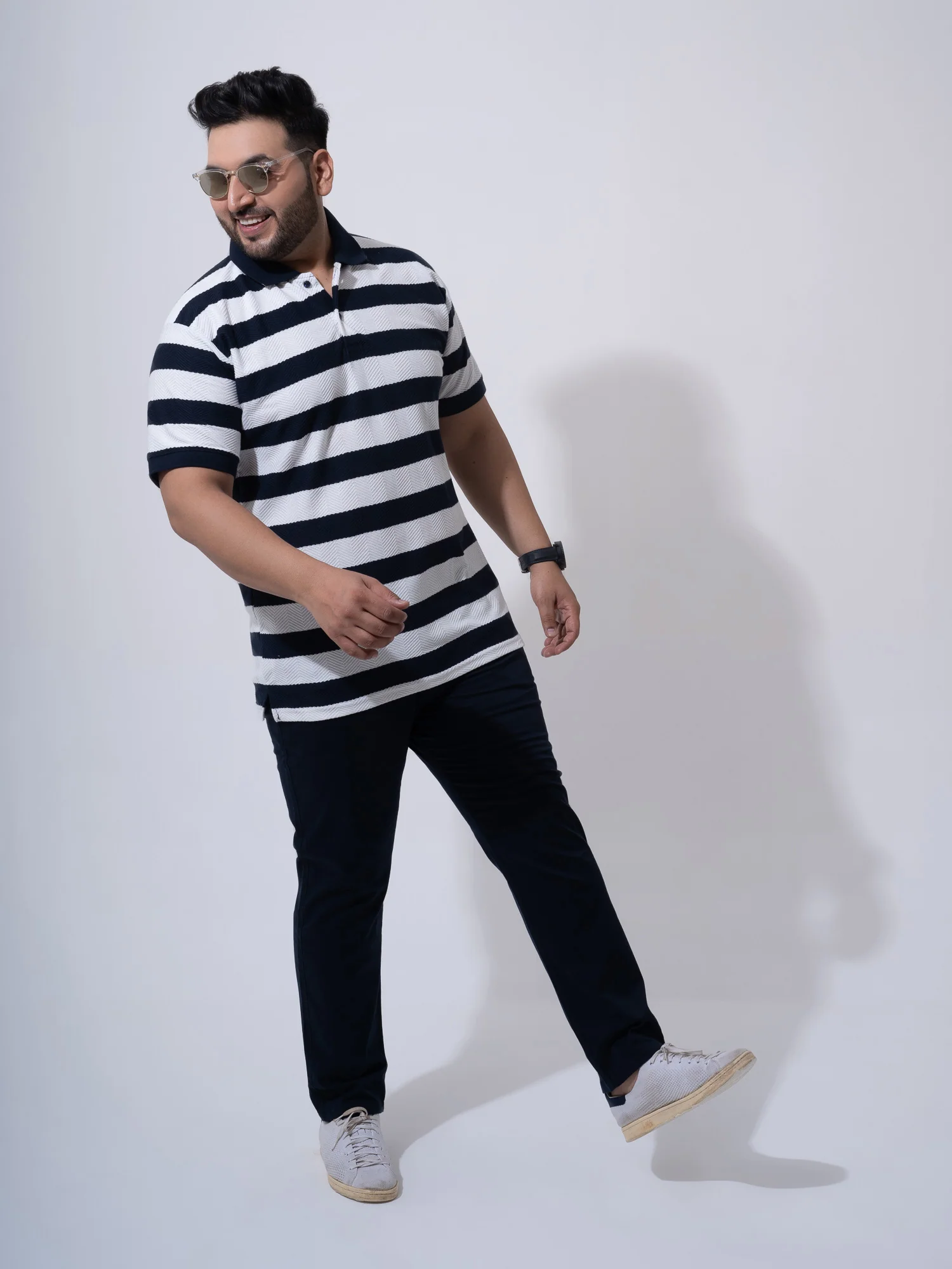 Navy White Structure Premium Polo - Image 6