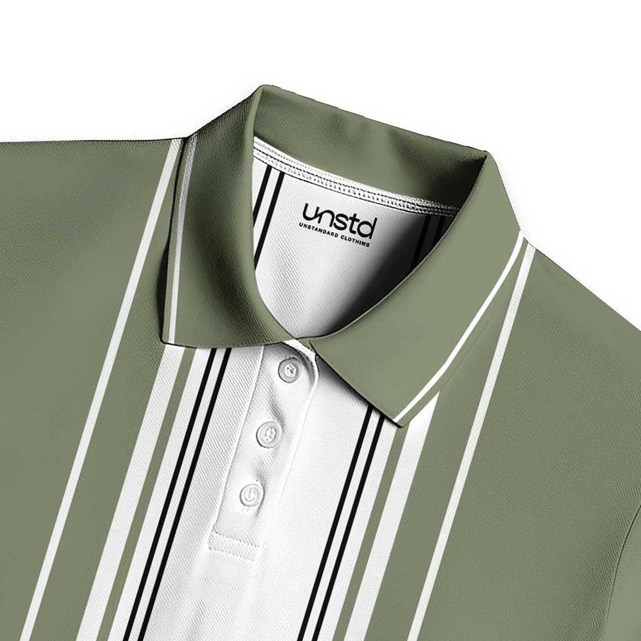 Olive Green White Polo - Image 2