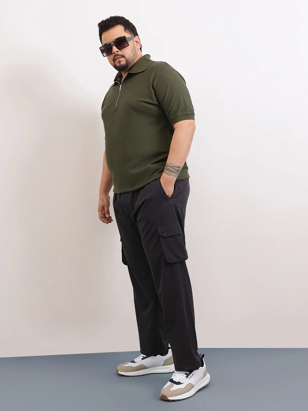 Interlock Zipper Knitted Polo T-shirt - Image 3