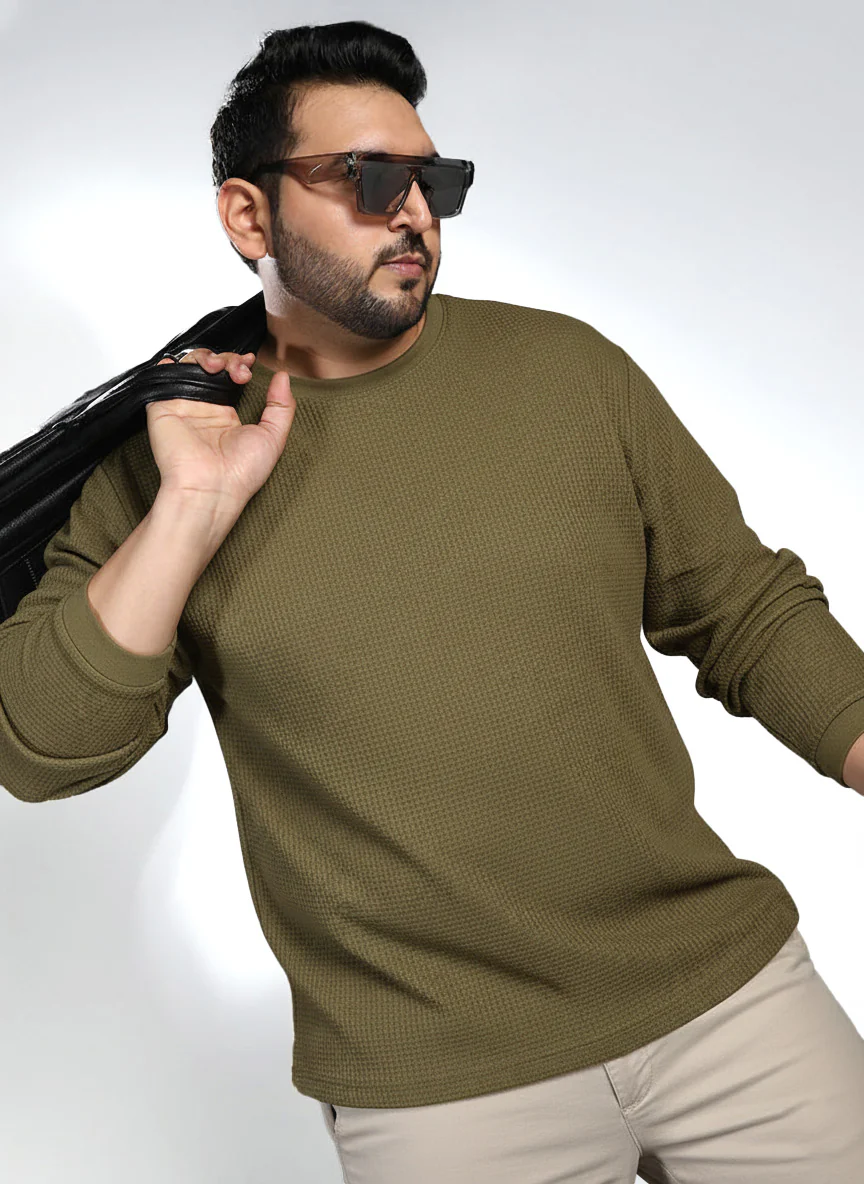 Oswald Knit Plus Size Textured Sweatshirt - Image 5