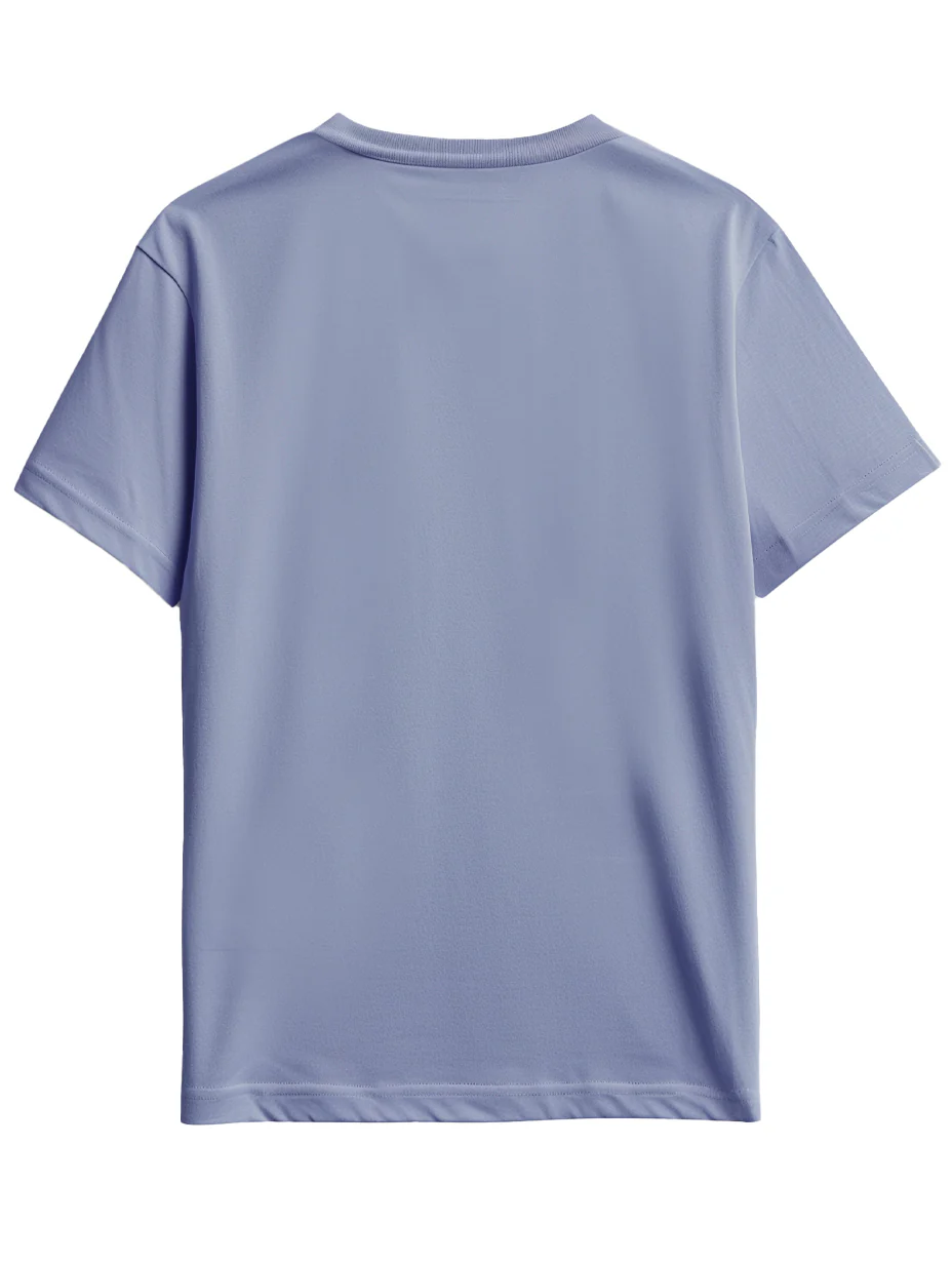 Periwinkle | Solid Crew Neck Men's T-Shirt - Image 2