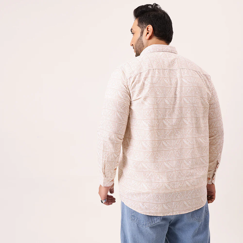 Pink Printed Cotton Lee Shirt - Image 5