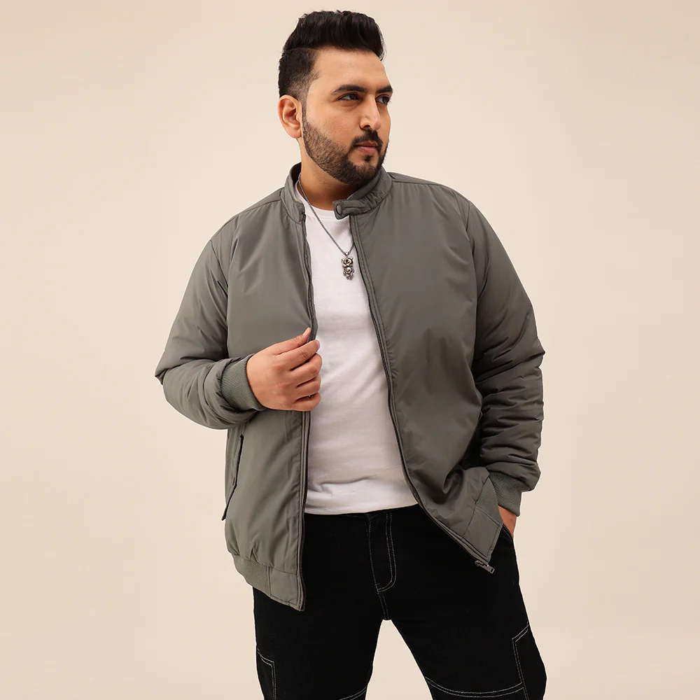 Heavy Duty Grey Bomber Jacket - Image 4