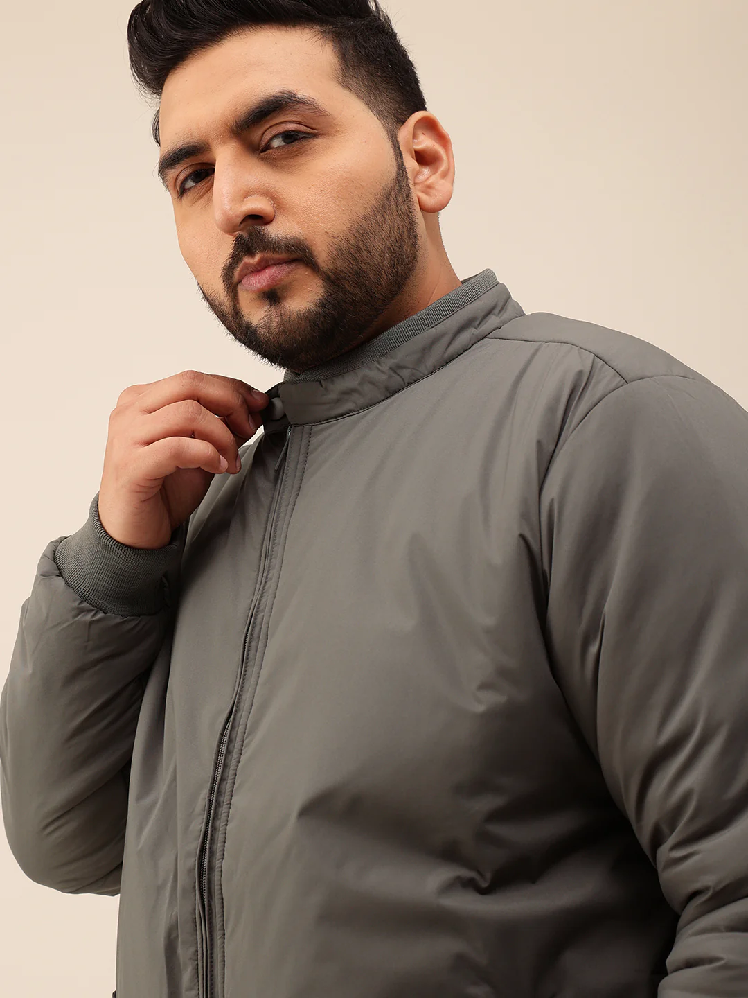 Heavy Duty Grey Bomber Jacket - Image 5