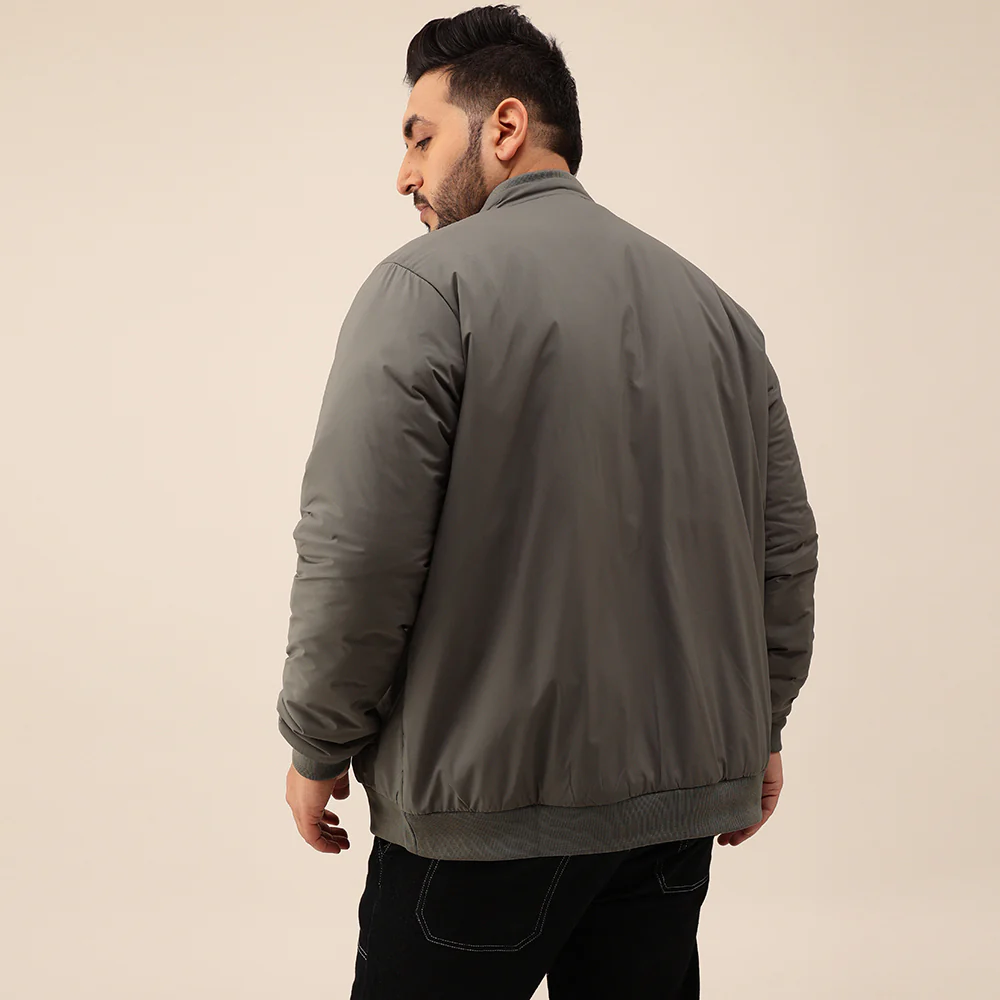 Heavy Duty Grey Bomber Jacket - Image 6