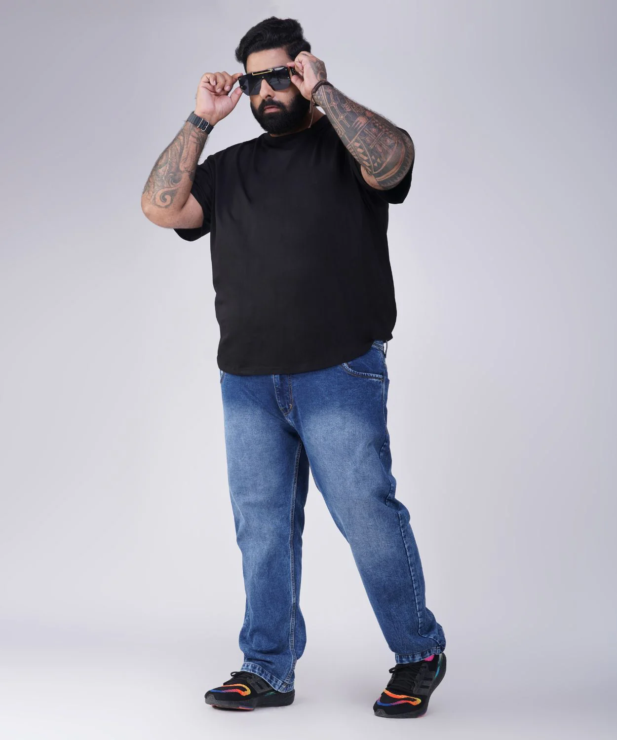Plus Size Men Blue Comfort Fit Jeans - Image 3