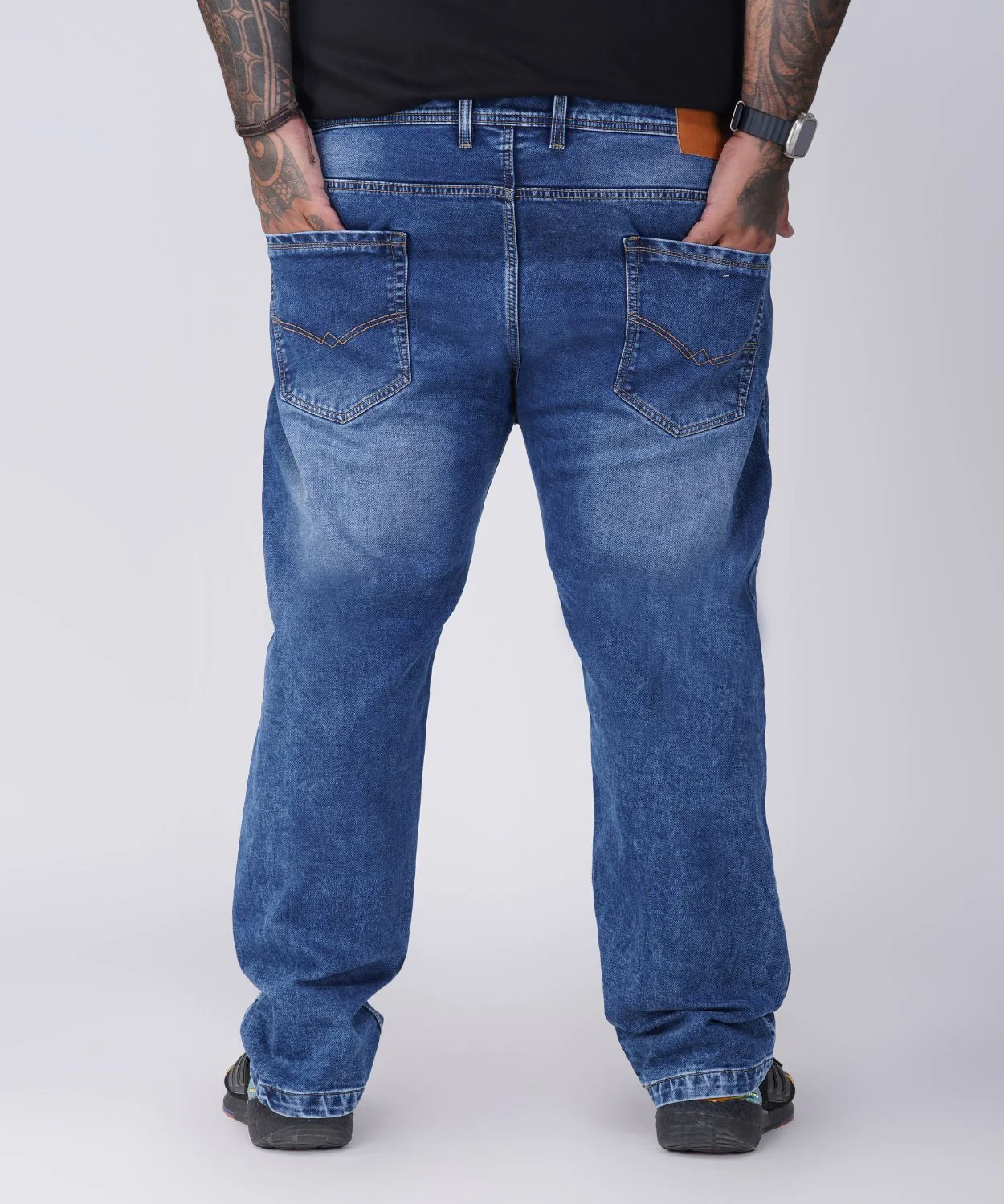 Plus Size Men Blue Comfort Fit Jeans - Image 4