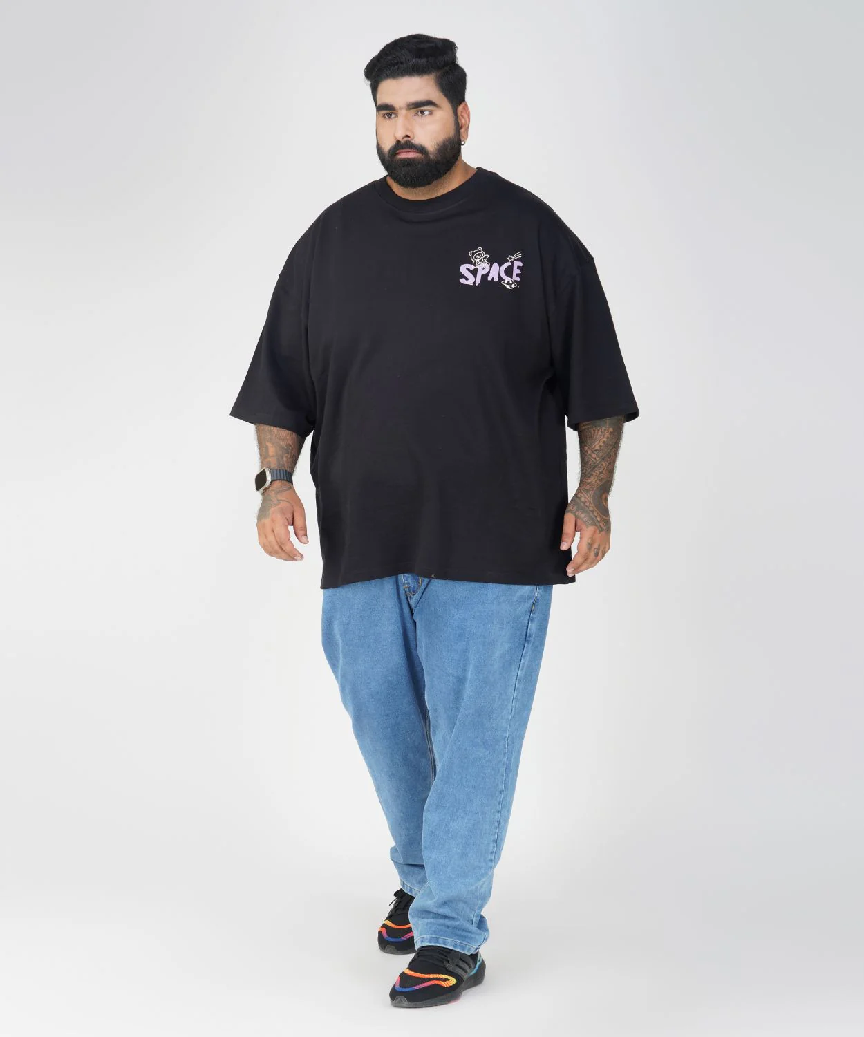 Plus Size Men Blue Faded Comfort Fit Jeans - Image 5