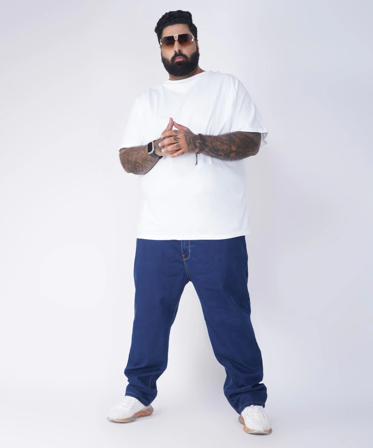 Plus Size Men Dark Blue Comfort Fit Jeans - Image 3