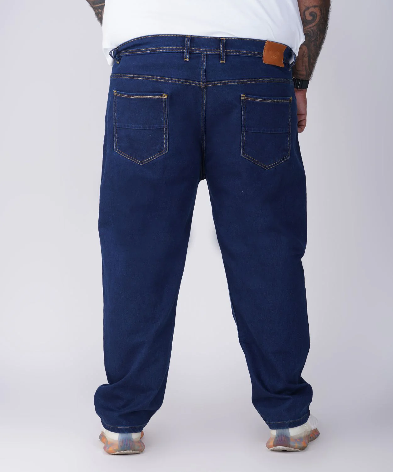 Plus Size Men Dark Blue Comfort Fit Jeans - Image 4