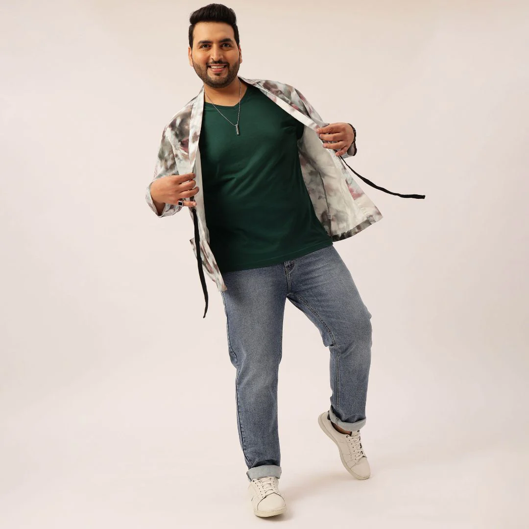 Plus Size Men Heavy Fade Blue Comfort Fit Jeans - Image 4
