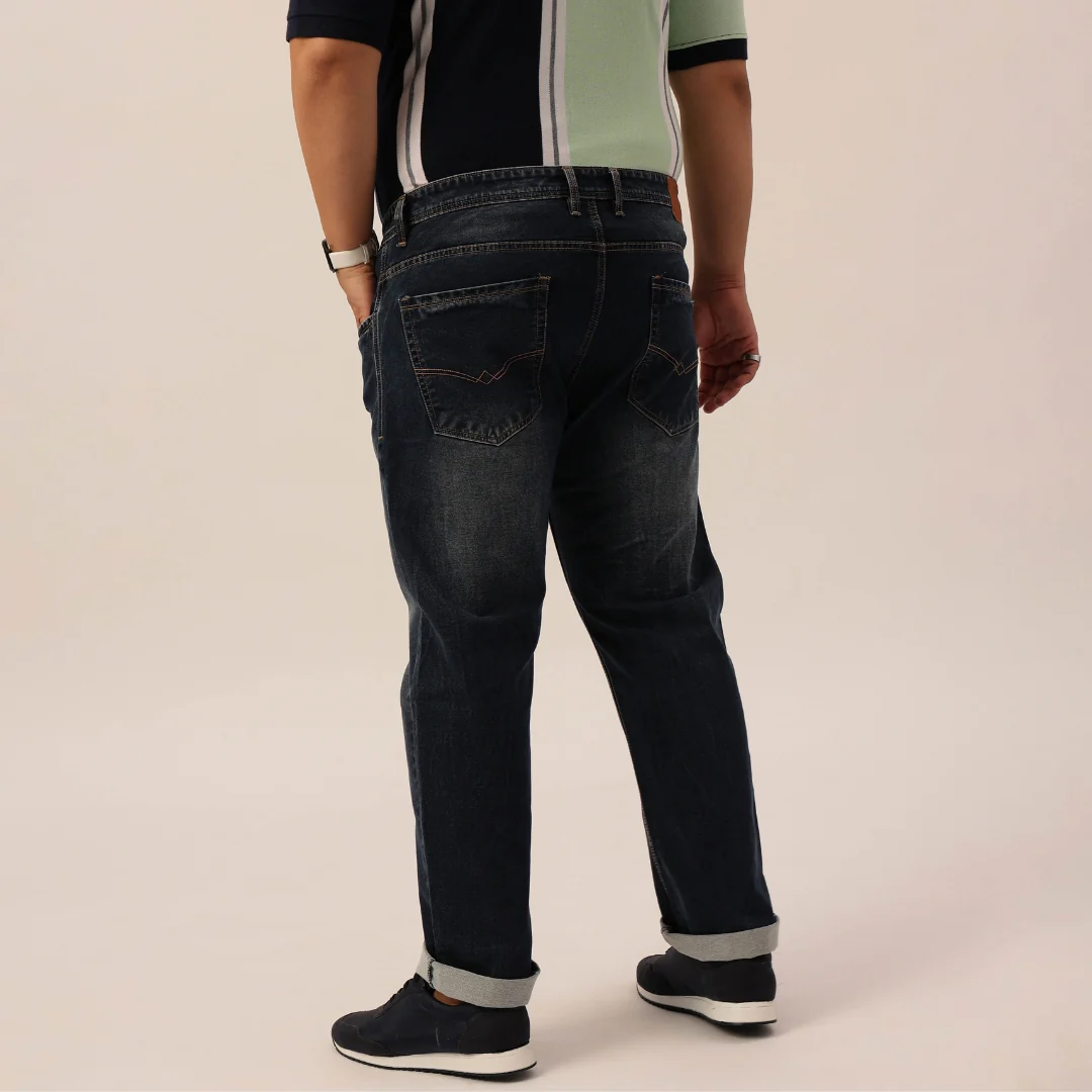 Plus Size Men Ink Blue Comfort Fit Jeans - Image 4