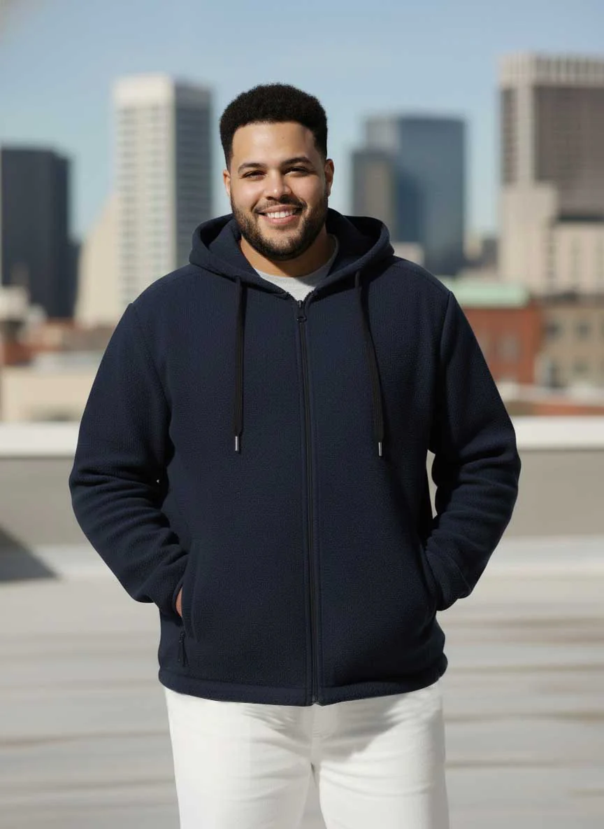 Polar Fleece Heavy Weight Plus size Zipper hoodie - Image 4