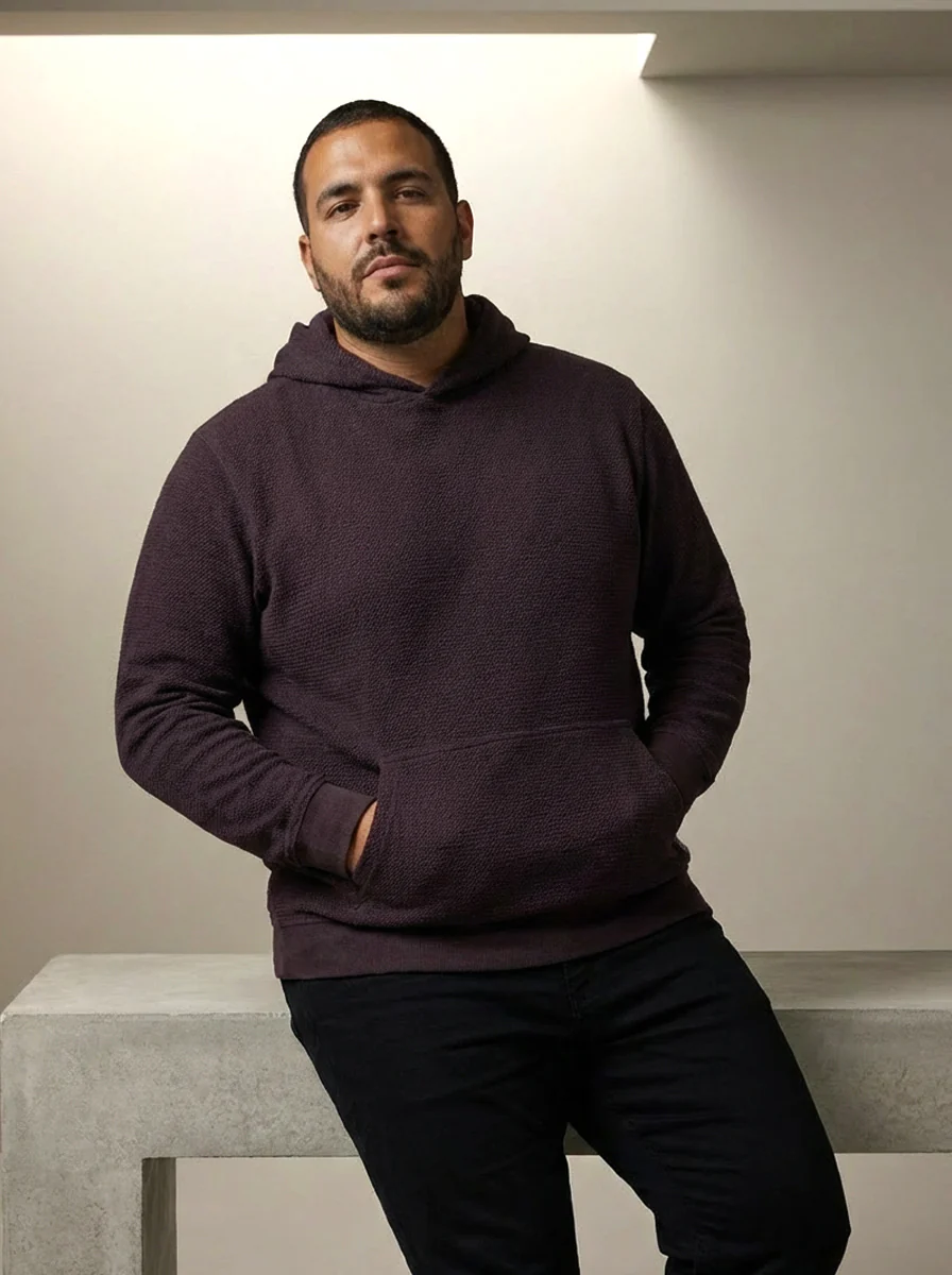 Premium Knitted Textured Hoodie - Image 6