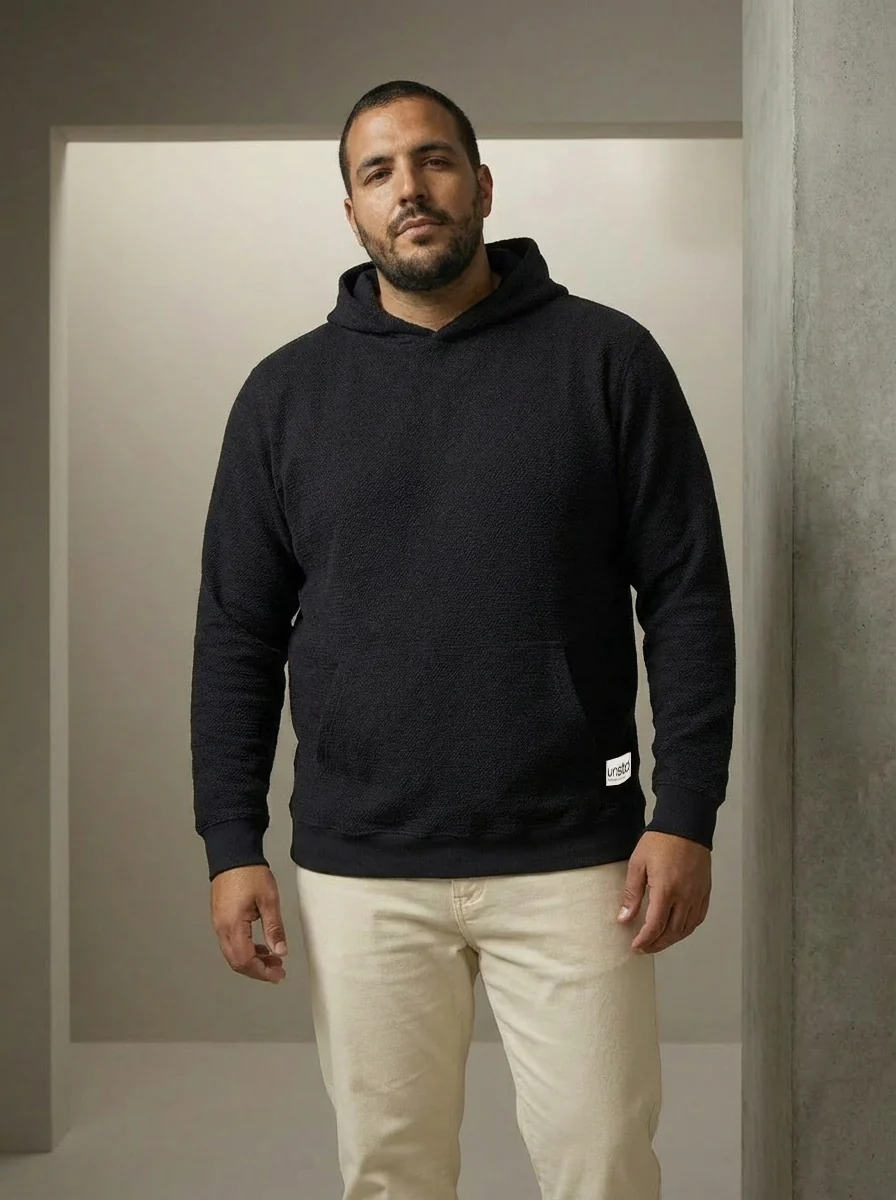 Premium Knitted Textured Hoodie - Image 3