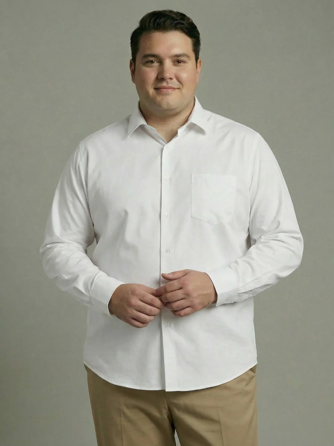 Premium Poplin Solid Plus Size Shirt - Image 12