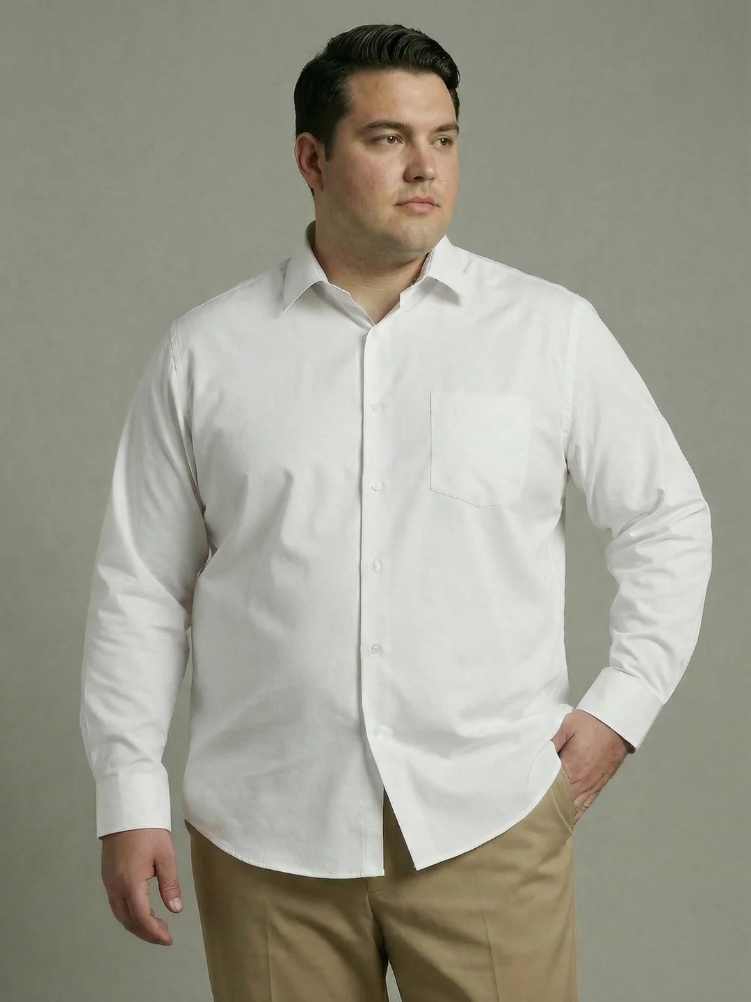 Premium Poplin Solid Plus Size Shirt - Image 14