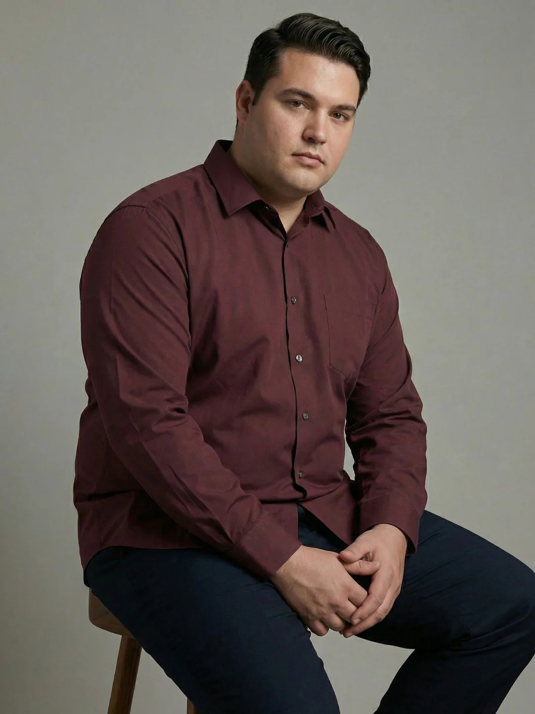 Premium Poplin Solid Plus Size Shirt - Image 17