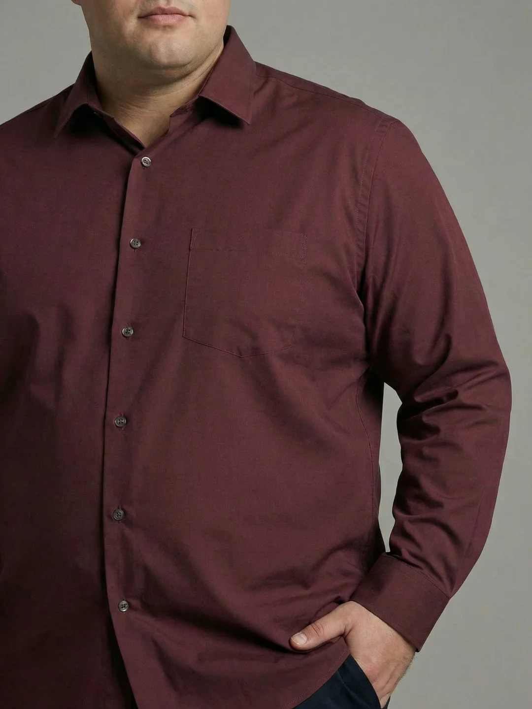 Premium Poplin Solid Plus Size Shirt - Image 18
