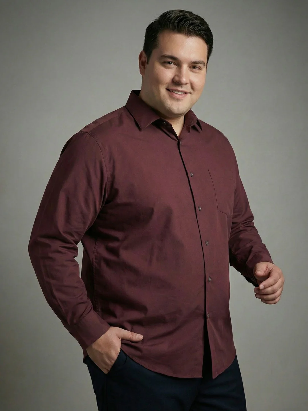 Premium Poplin Solid Plus Size Shirt - Image 19