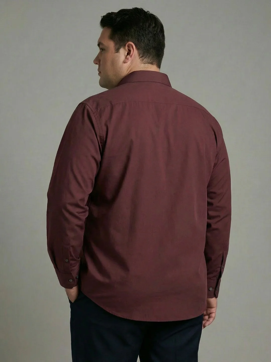 Premium Poplin Solid Plus Size Shirt - Image 20