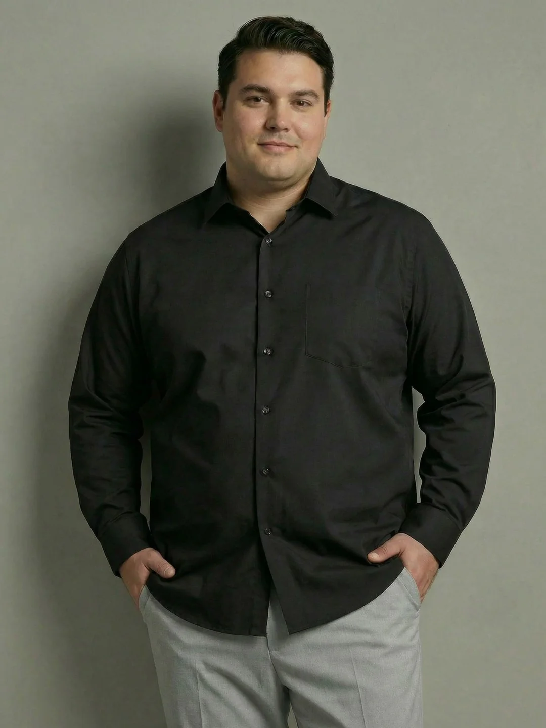 Premium Poplin Solid Plus Size Shirt - Image 21