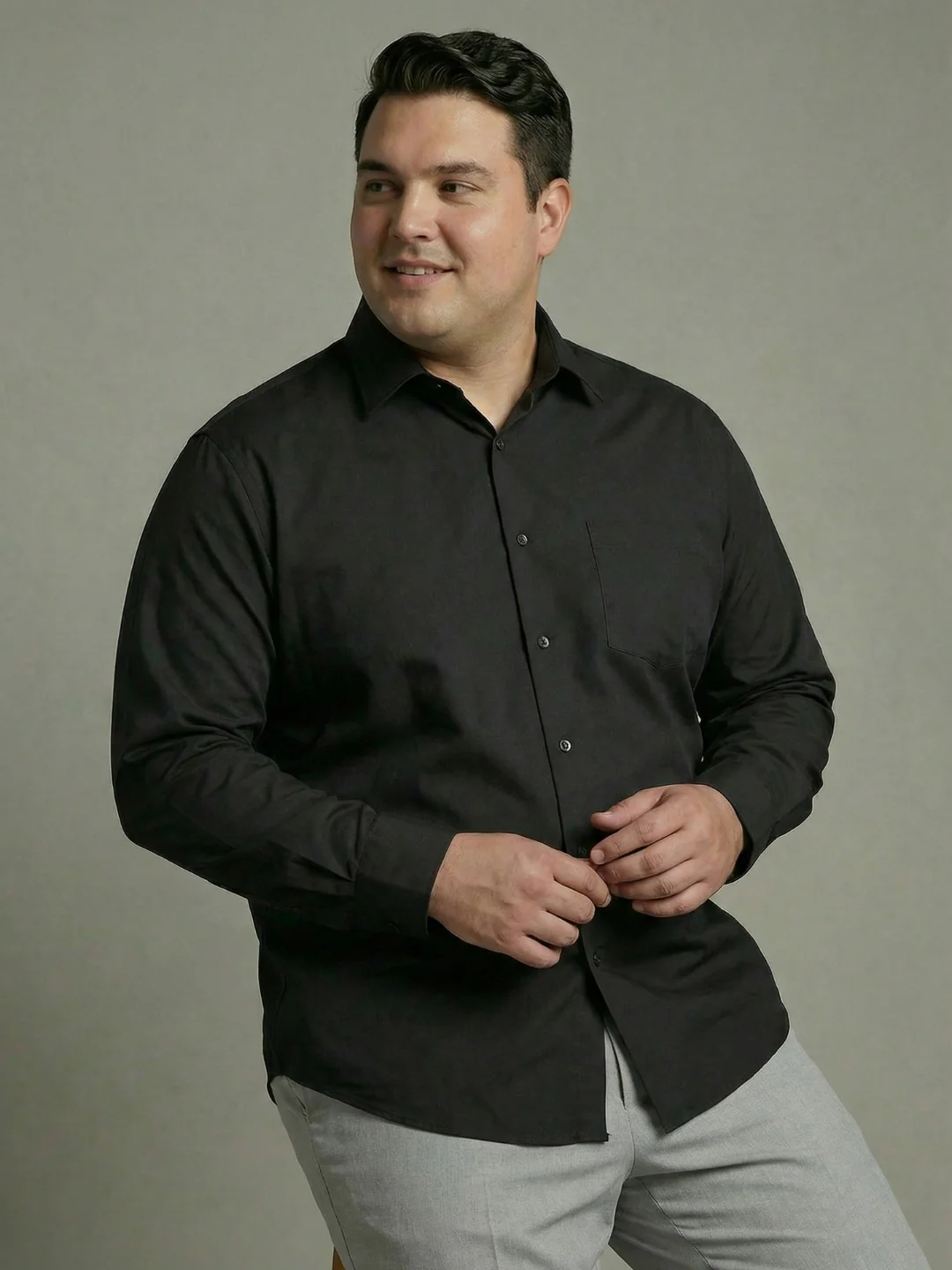 Premium Poplin Solid Plus Size Shirt - Image 22