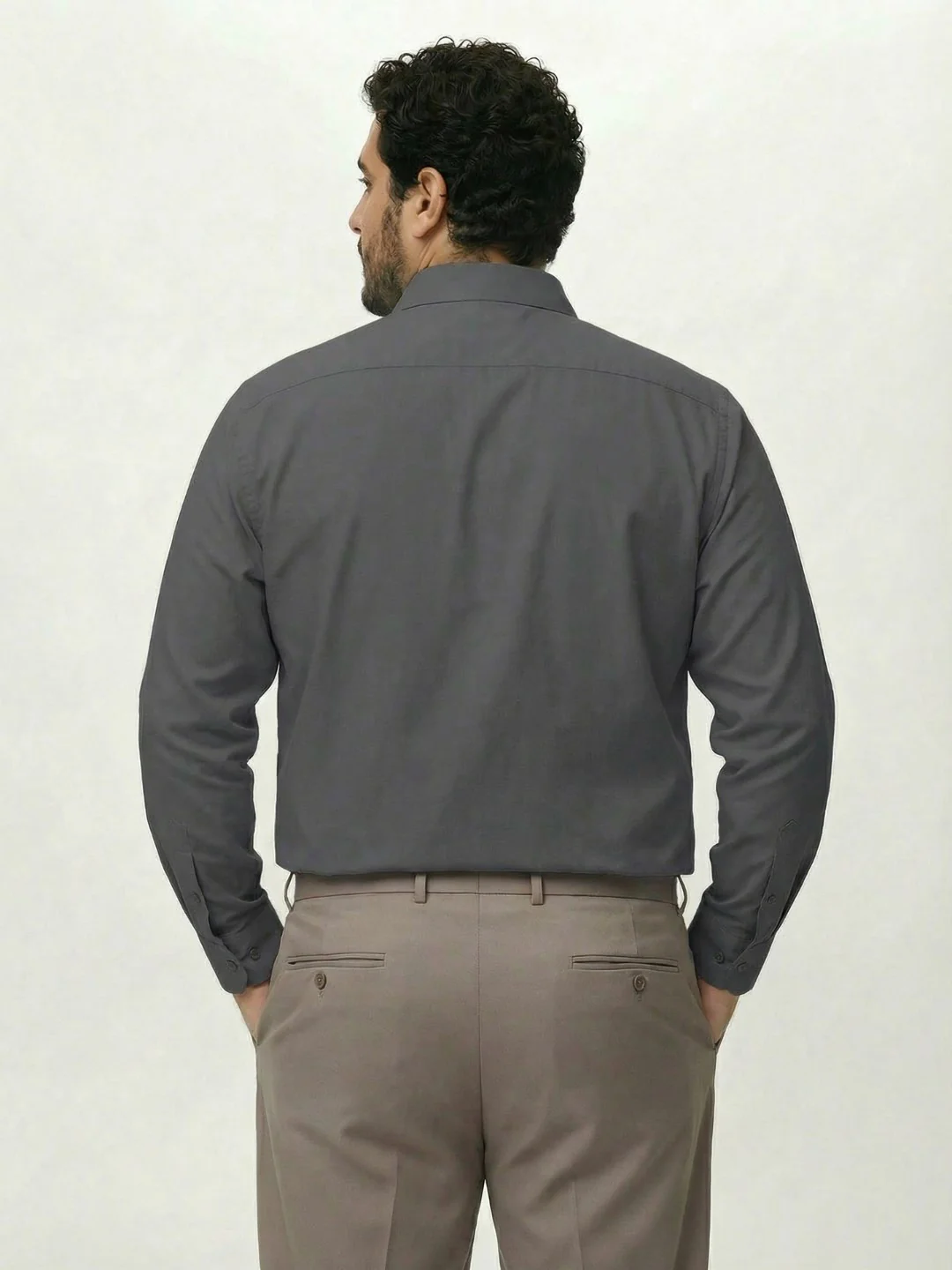 Premium Stretch Oxford Solid Plus Size Shirt - Image 10
