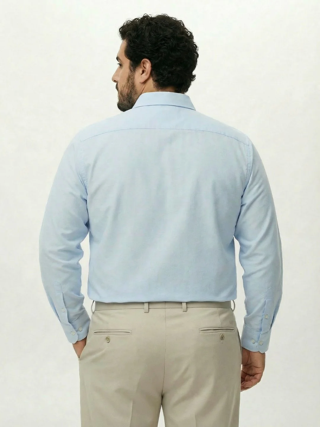Premium Stretch Oxford Solid Plus Size Shirt - Image 5