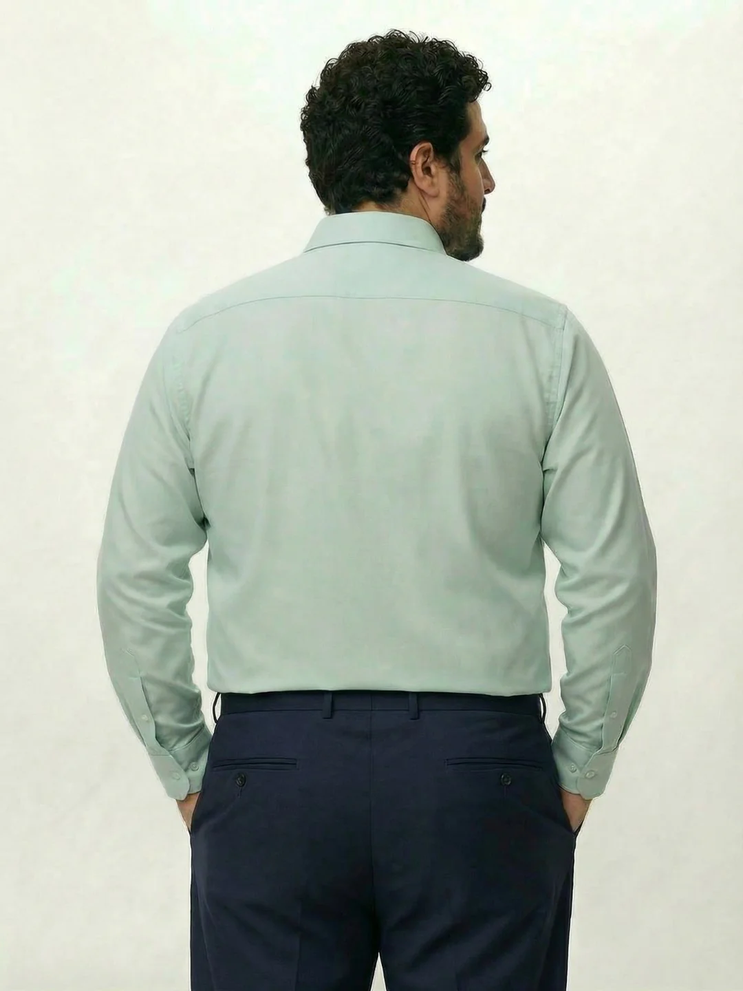 Premium Stretch Oxford Solid Plus Size Shirt - Image 15