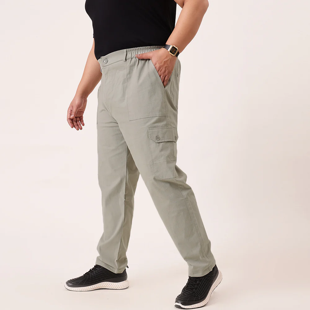 Ribstop Textured 6 Pocket Plus Size Cargo - Image 3