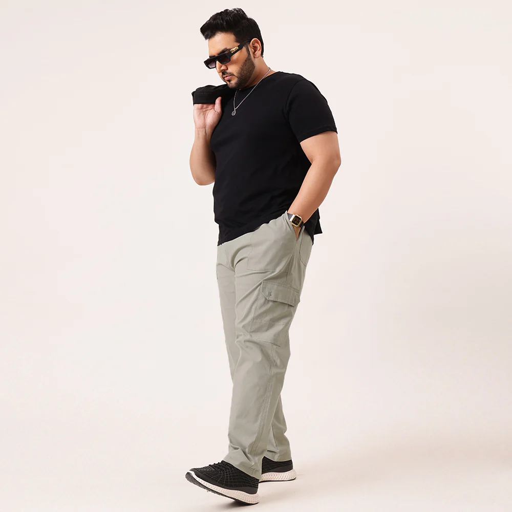 Ribstop Textured 6 Pocket Plus Size Cargo - Image 5