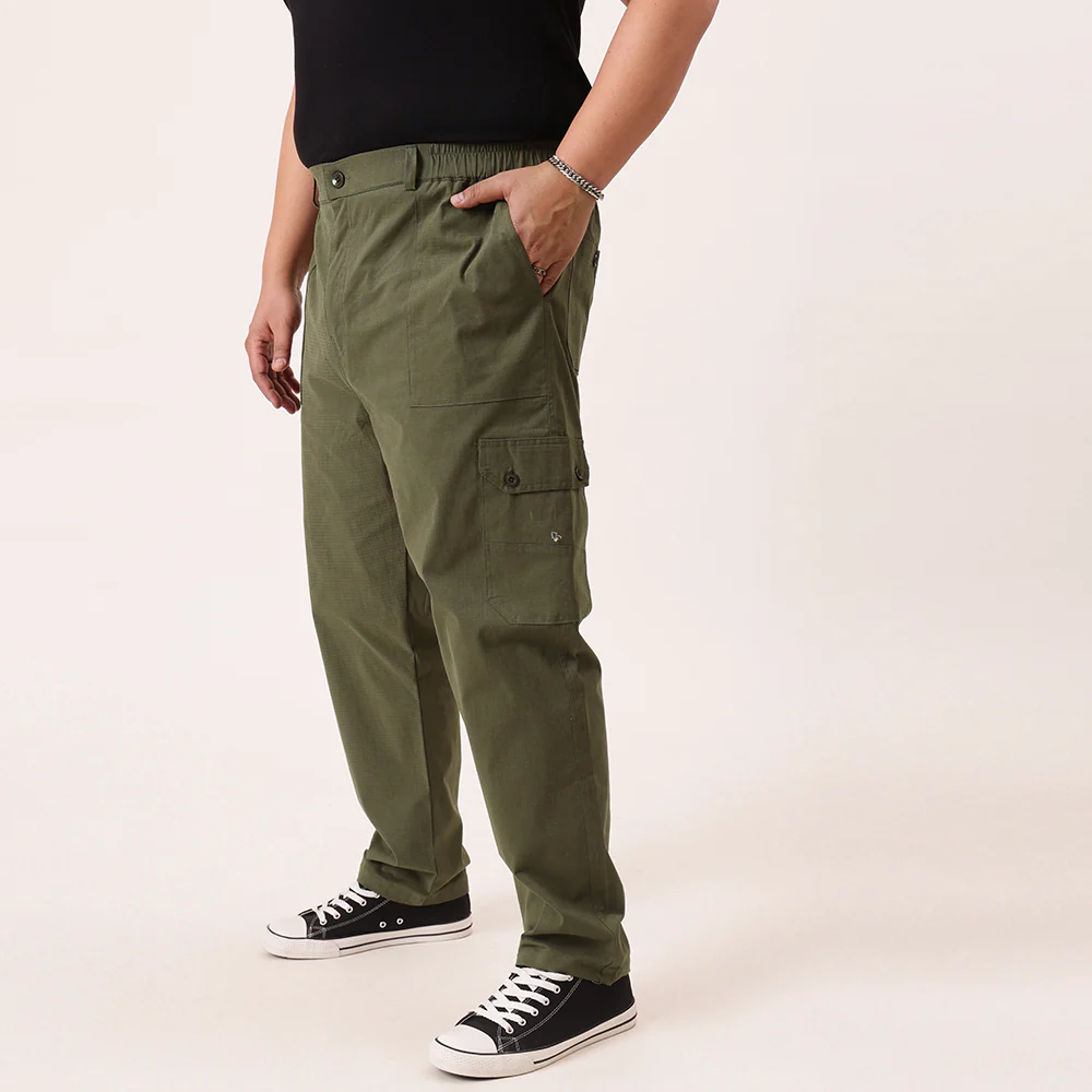 Ribstop Textured 6 Pocket Plus Size Cargo - Image 17