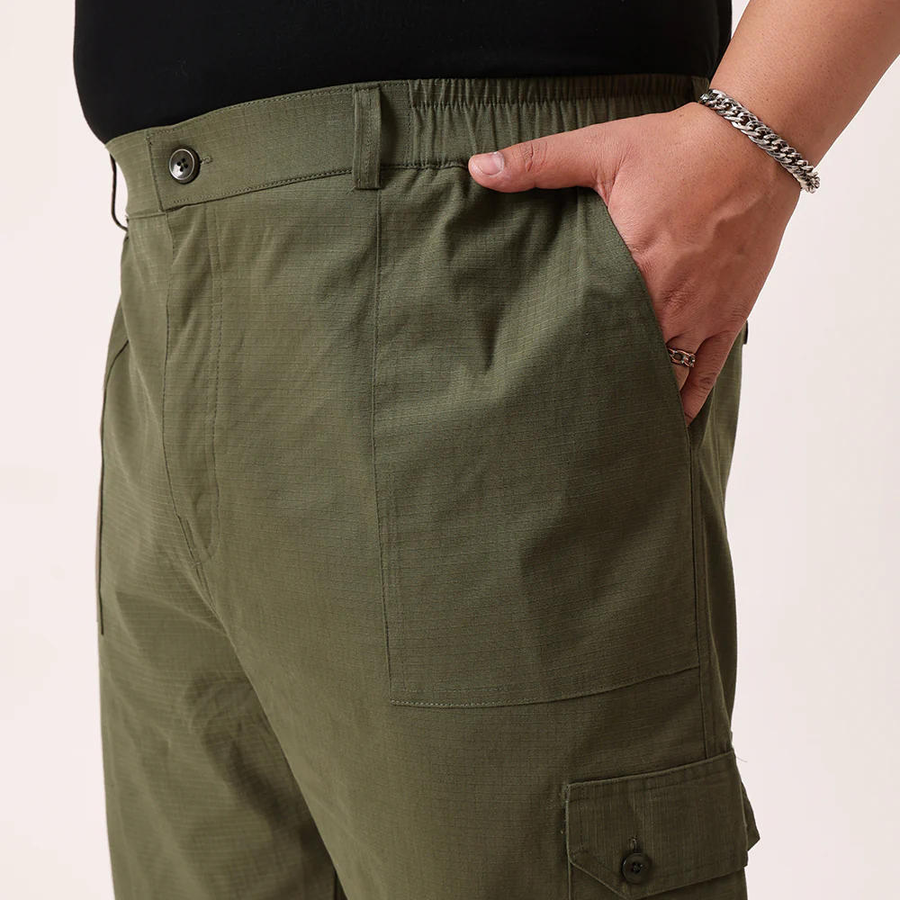 Ribstop Textured 6 Pocket Plus Size Cargo - Image 19
