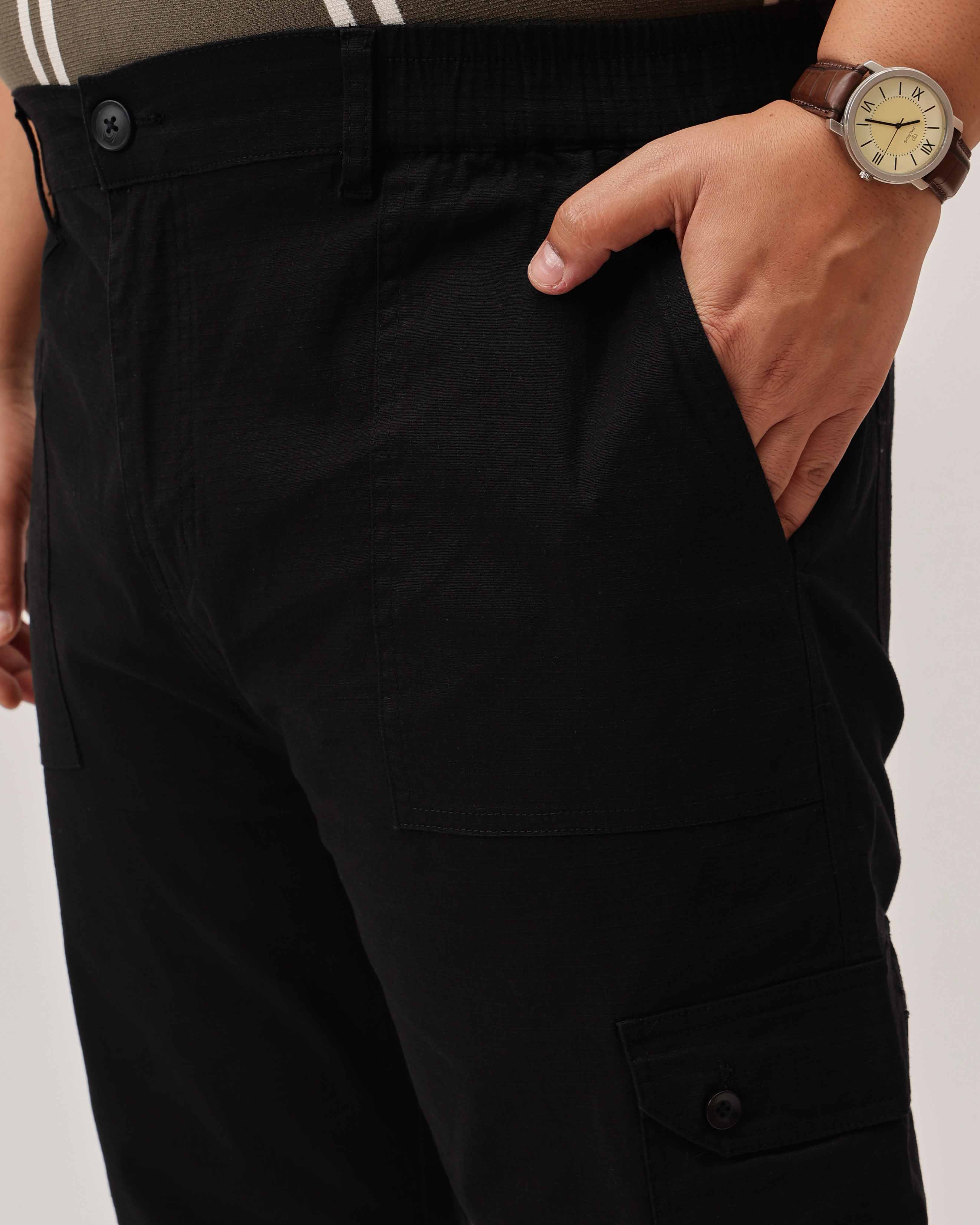 Ribstop Textured 6 Pocket Plus Size Cargo - Image 13