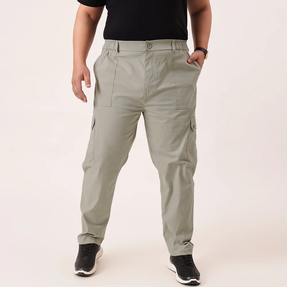 Ribstop Textured 6 Pocket Plus Size Cargo - Image 2