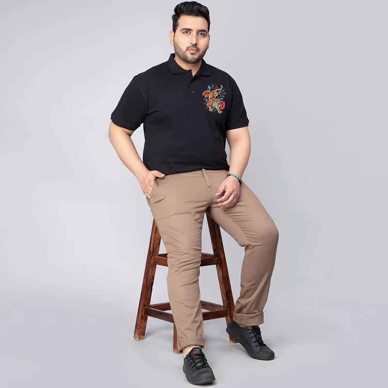 Roaring Tiger Plus Size Polo T-shirt - Image 3