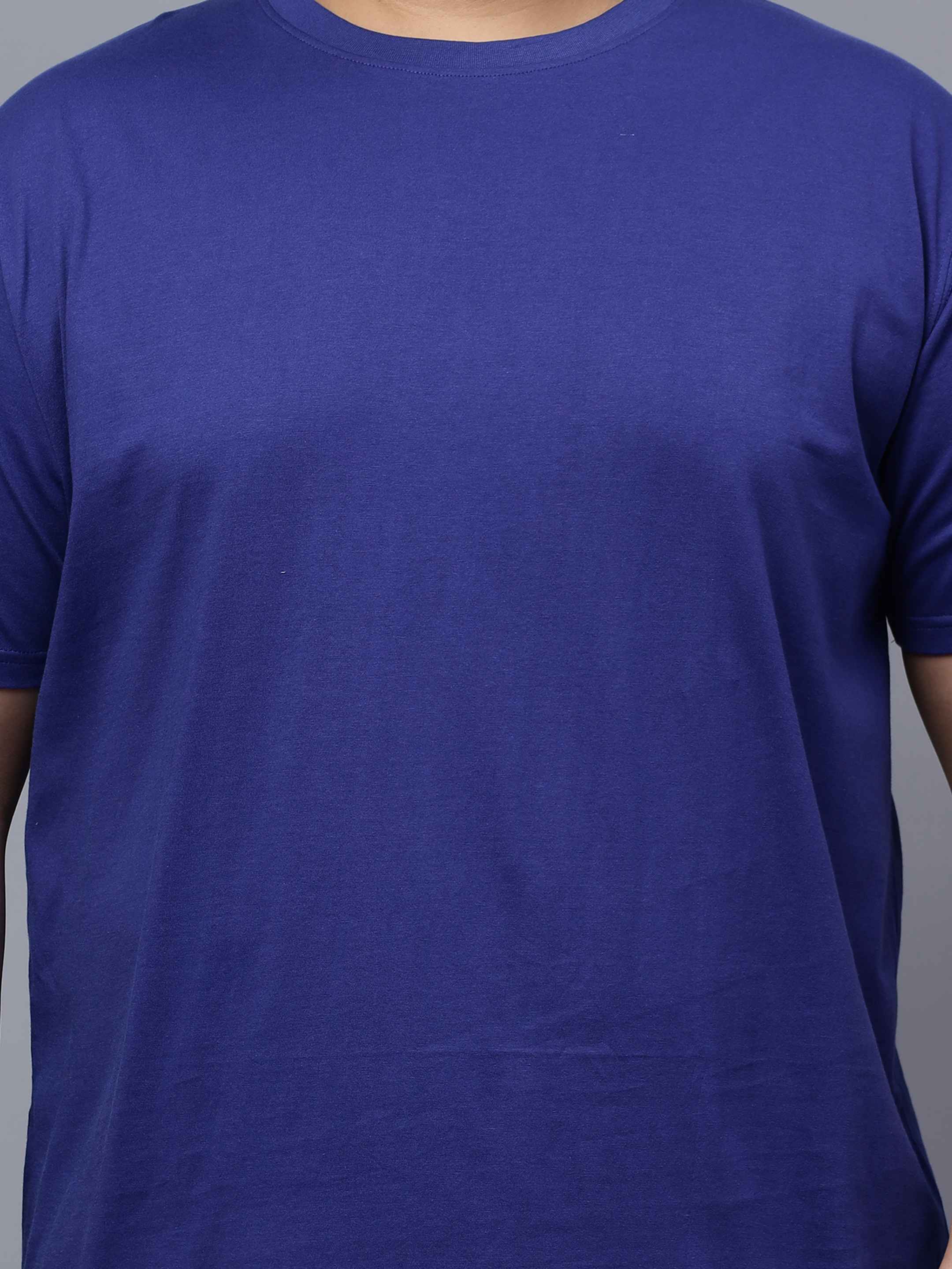 Royal Blue | Solid Round Neck Men's T-Shirt - Image 6