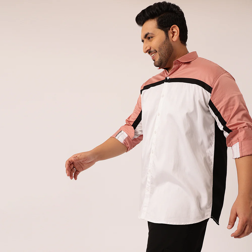 Salmon Triple Color Block Shirt - Image 3