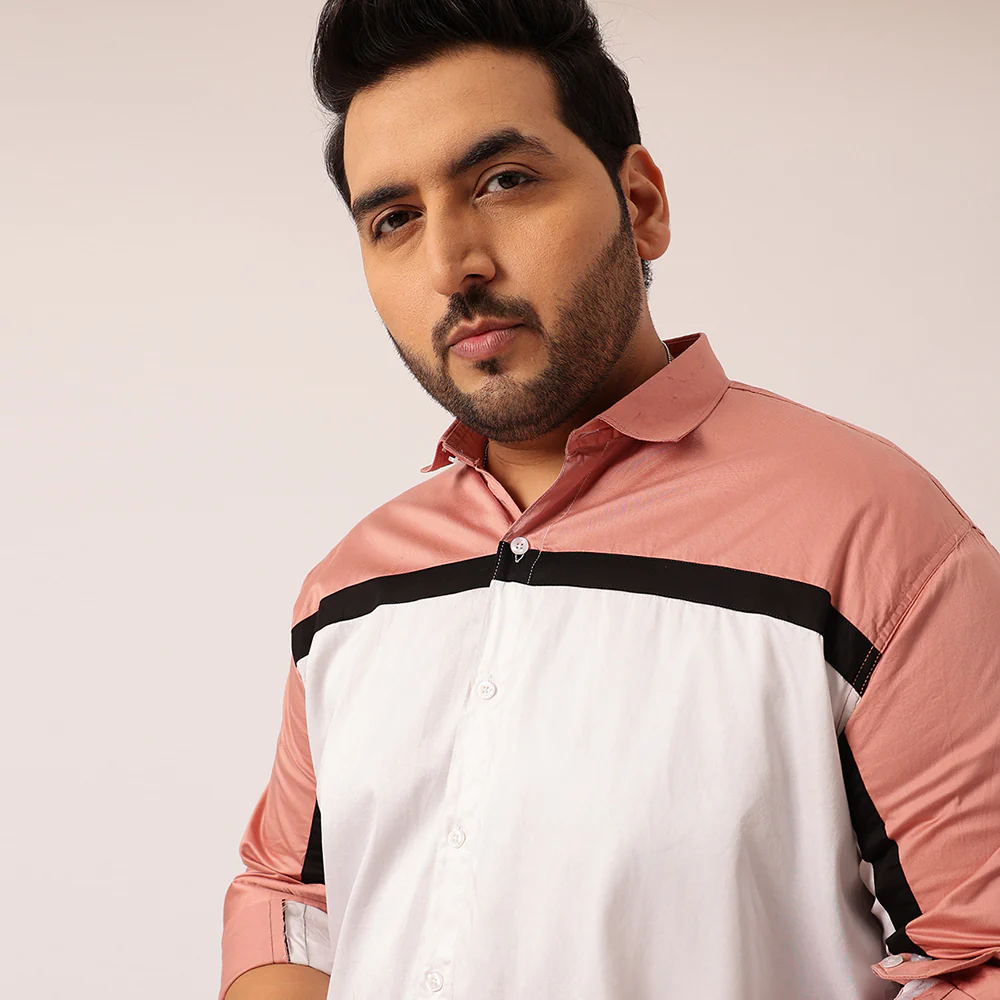 Salmon Triple Color Block Shirt - Image 4